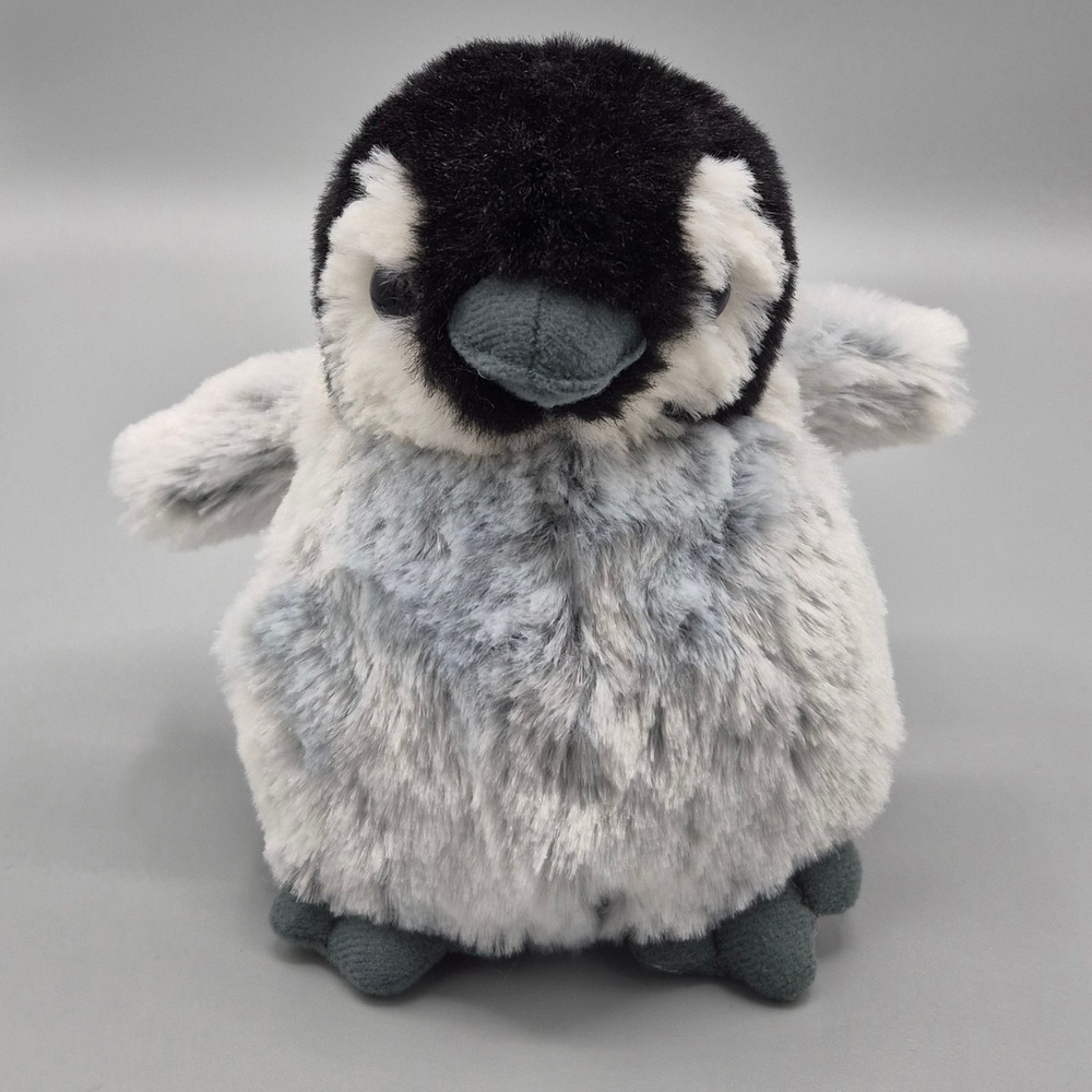 Wild Republic Penguin Chick Plush Stuffed Animal Gray Black White Realistic 6in